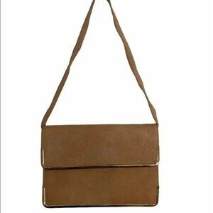 Vintage Markay Bags Shoulder Bag Purse Brown Suede Brass 60s